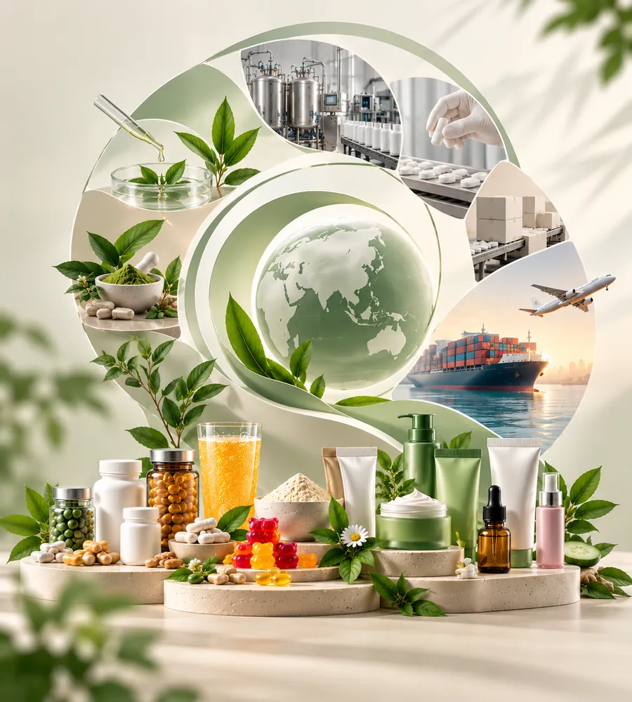 Global wellness supply illustration for Claunecks Life Sciences